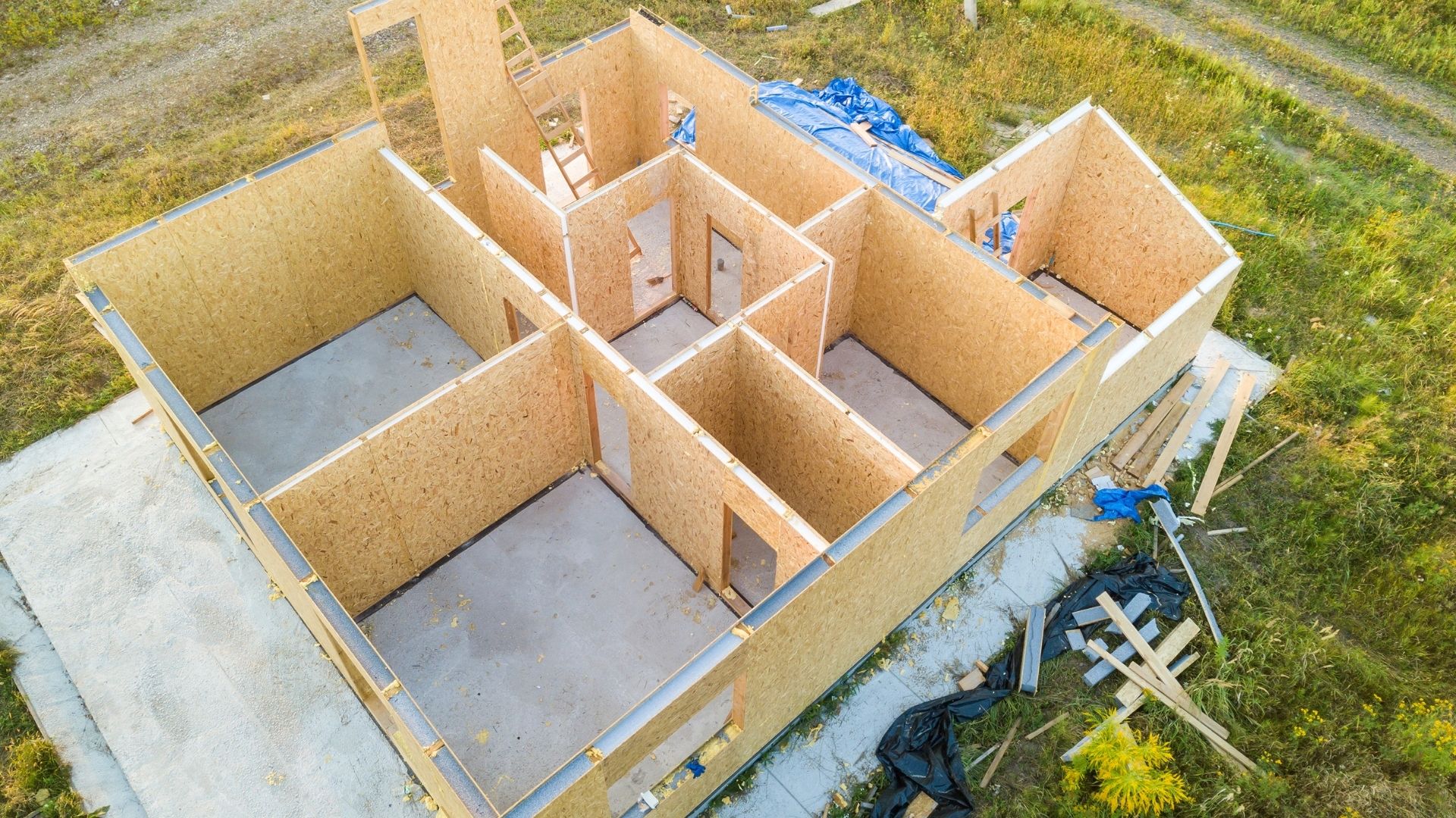 Aerial view of housing sprawl under construction